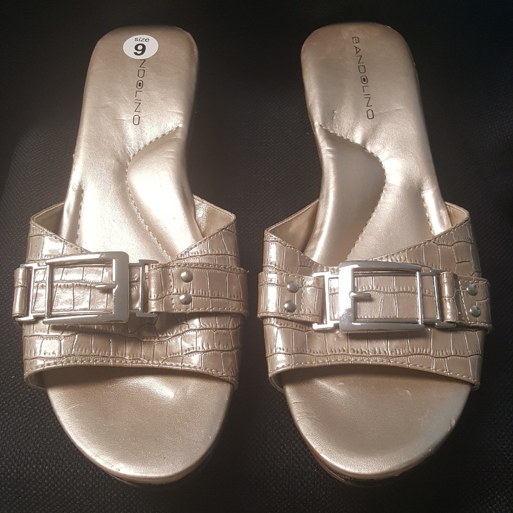 Bandolino Gold  Slip On Sandals